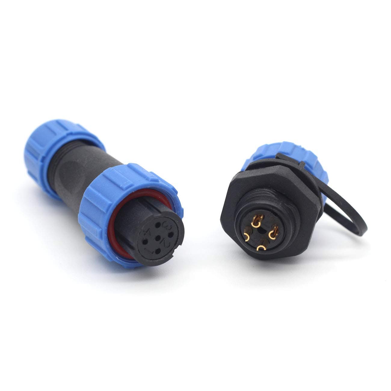 SP13 2pin/3pin/4pin/5pin/6pin/7pin/ 9pin Waterproof Aviation Cable Connectors Plug and Socket IP67,Outdoor Circular Power Wire Connector (4pin, Panel Mount-Plug(Female)&Socket(Male))