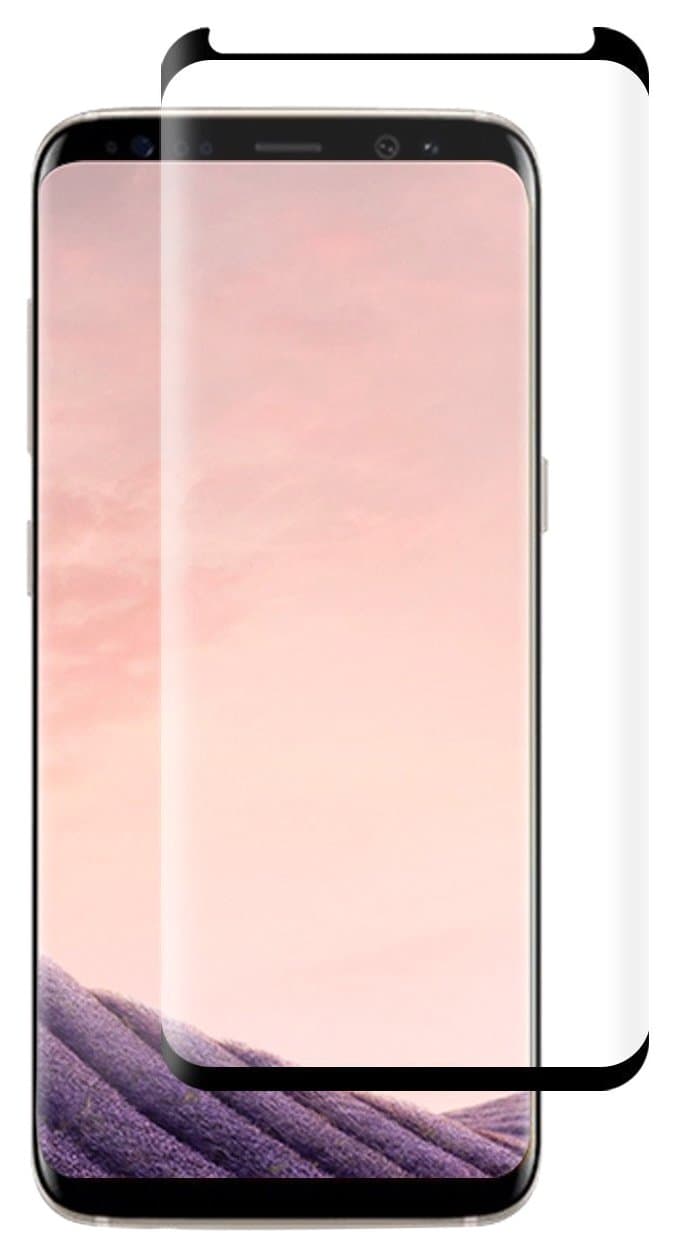 rgy-dfhfgj 9H Hardness Bubble-Free, Touch Sensitive, HD Clear Tempered Glass Screen Protector for Samsung Galaxy S8 - Black - 2 Piece