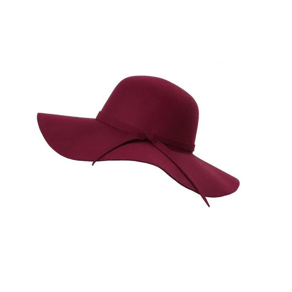 chinkyboo Ladies Women Soft Floppy Hat Retro Wool Bowknot Band Cap