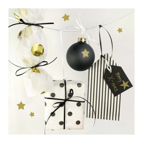 Pack of 20 paper napkins 33 x 33 cm Black and Gold, Present, Christmas gifts