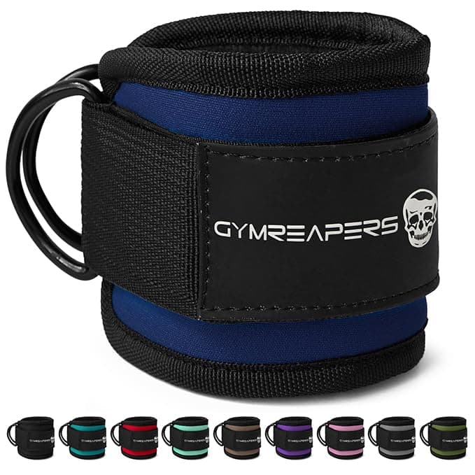 [IUSOT] Gymreapers Ankle Straps (Pair) For Cable Machine Kickbacks, Glute Workouts, Lower Body Exercises - Adjustable Leg Straps with Neoprene Padding Cobalt, Pair)