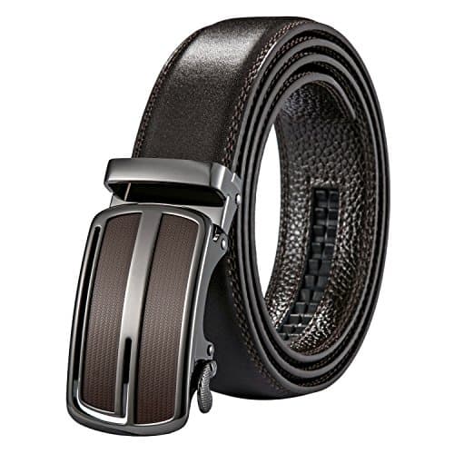 Men's Genuine Leather Belt Automatic Buckle Sliding Buckle Belt 35mm Wide 50" long