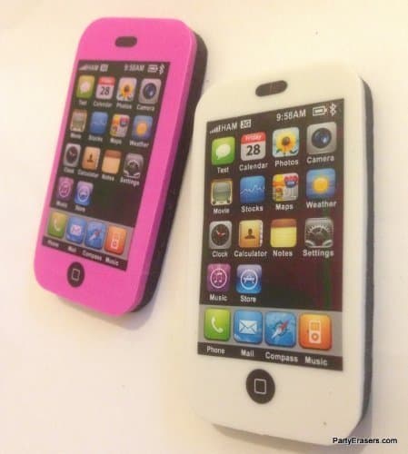 Kawaii White/Black and Pink/Black iphone erasers (2pcs) by KawaiiErasers