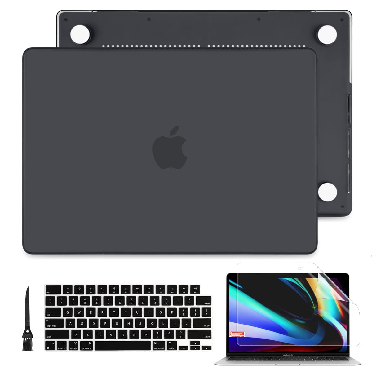 Batianda Case for M4 New MacBook Pro 16 inch 2024 2023 2021 Release M3 M1 M2 Pro/Max,Frosted Rubberized Matte Hard Shell Case with Keyboard Cover + Screen Protector, Black