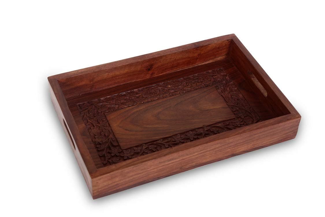 Amaze Shoppee Wooden Tray in Sheesham for Kitchen Serving/Dining Tableware