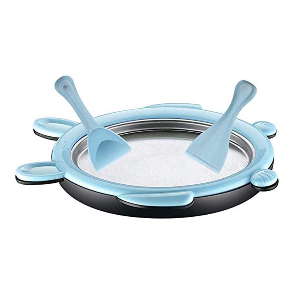 Crylee Mini Fried ice Cream Machine Household Fried Ice Board Children's Ice Cream Machine Ice Cream Maker Food Grade Mat Tray Yogurt Frozen Pan Ice Roll for Home (Blue)