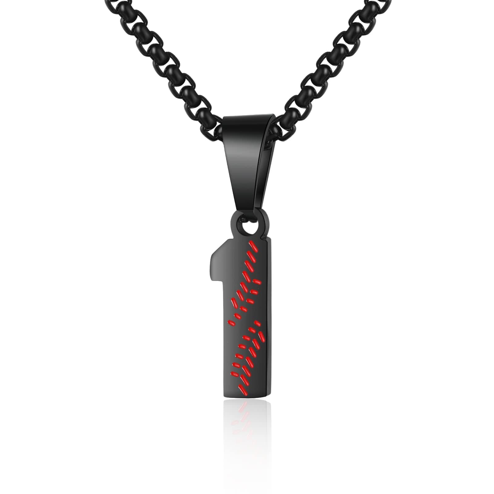 AIAINAGI Baseball Number Necklace - Stainless Steel Chain Pendant for Men Athletes 00-99 Jersey Number Gift