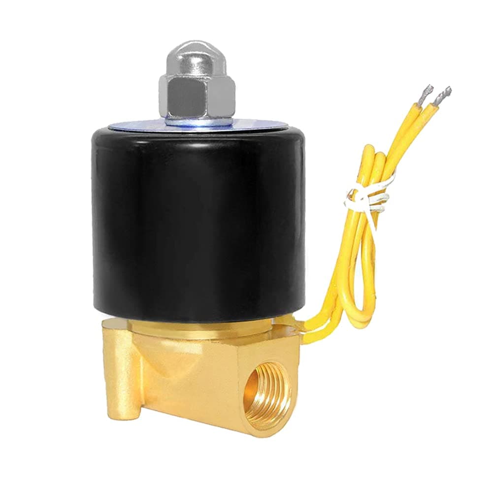 Beduan Brass Electric Solenoid Valve, 1/4" 12V Air Valve Normally Colsed for Water Air Gas Fuel Oil