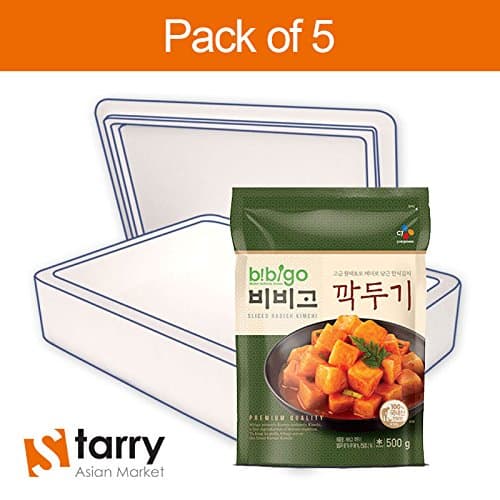 CJ Bibigo Sliced Radish Kimchi (Cubed) 500g (Pack of 5)