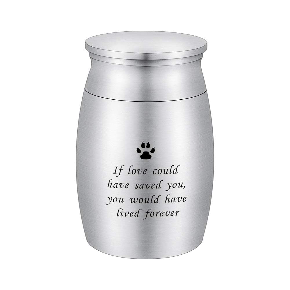 3 Inches Small Keepsake Urn for Pet Dog Ashes Aluminum Mini Cremation Urns for Dog Cat Memorial Ashes Urn for Sharing Fur Friend Ashes-If Love Could Have Saved You