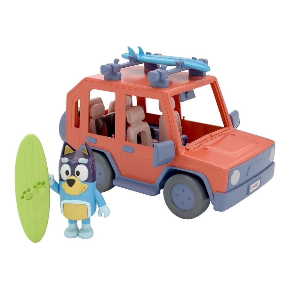Bluey Heeler Family Car Includes Bandit Figure: 1 Vehicle with Space for 4 Figures - Official Bluey Collectible Item