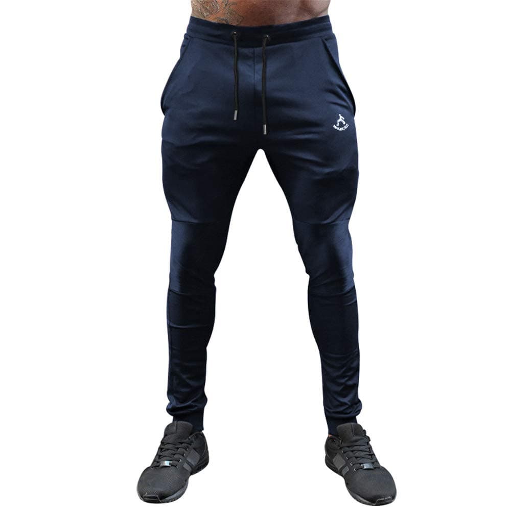 Mens Joggers Sweatpants - Cotton Gym Joggers Training Workout Pants 107 Navy