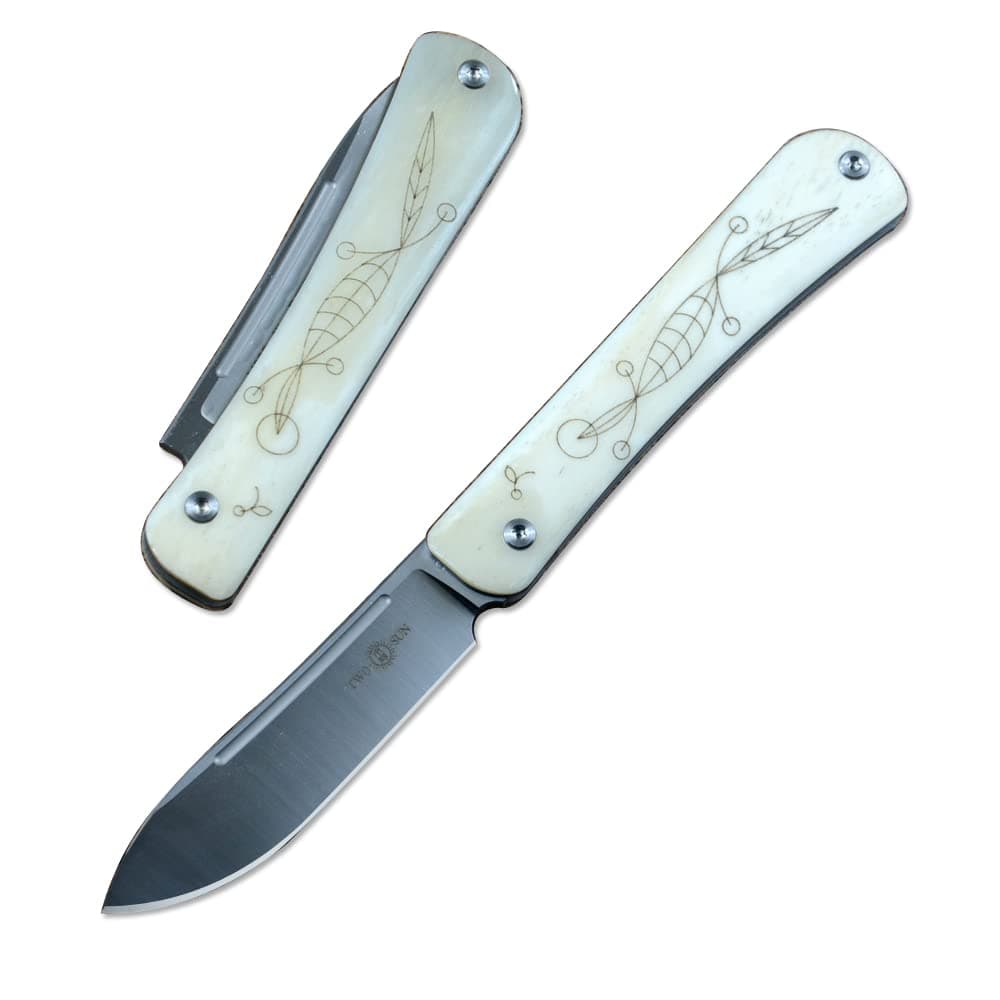Twosun TS197 Gentleman EDC Pocket Knife M390 Blade Slip Joint Ti Bone Handle