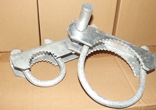 (2) 4" INDUSTRIAL GRADE PRESSED STEEL ADJUSTABLE CHAIN LINK FENCE GATE HINGES