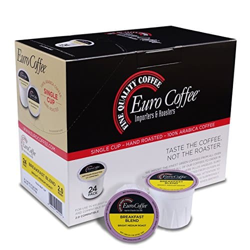Euro Coffee Single-Serve K-Cup Keurig 2.0 Compatible. Award Winning Artisan Coffee Roaster (Breakfast Blend, 24 count)