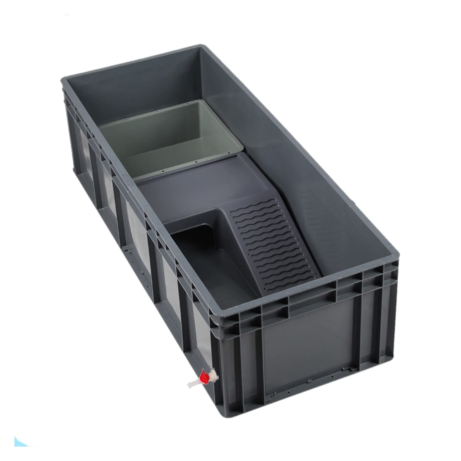 Turtle Tank Big Tortoise Tank With Terrace Aquarium Household Tortoise Box Plastic Tortoise Basin Fish Tank Tortoise Villa Aquarium Aquarium Pet Accessories ( Color : Black )