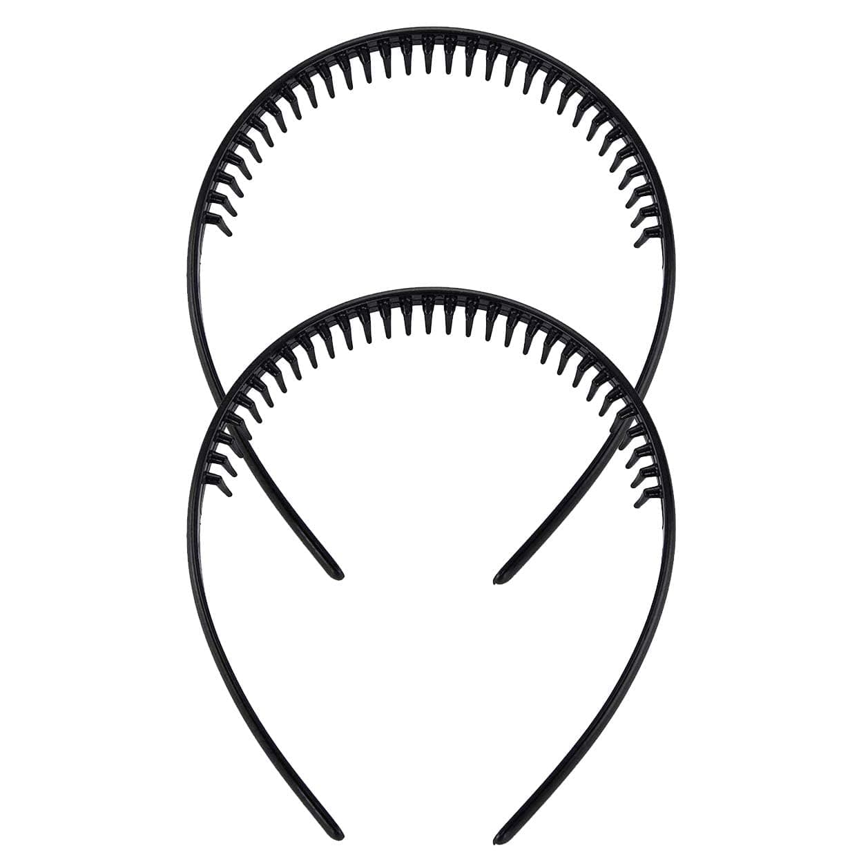 2 Pieces Mens Hair Band, Teeth Comb Shark Tooth Headband Plastic Alice Band Hair Bands with Teeth Grip Headband