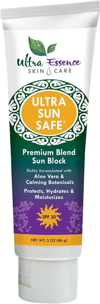 Ultra Sun Safe SPF 30 Broad Spectrum Sunscreen/Sunblock Lotion - UVA And UVB Protection - Safe For Baby And Kids - Moisturizes While It Heals And Protects - Water Resistant - Non-Greasy