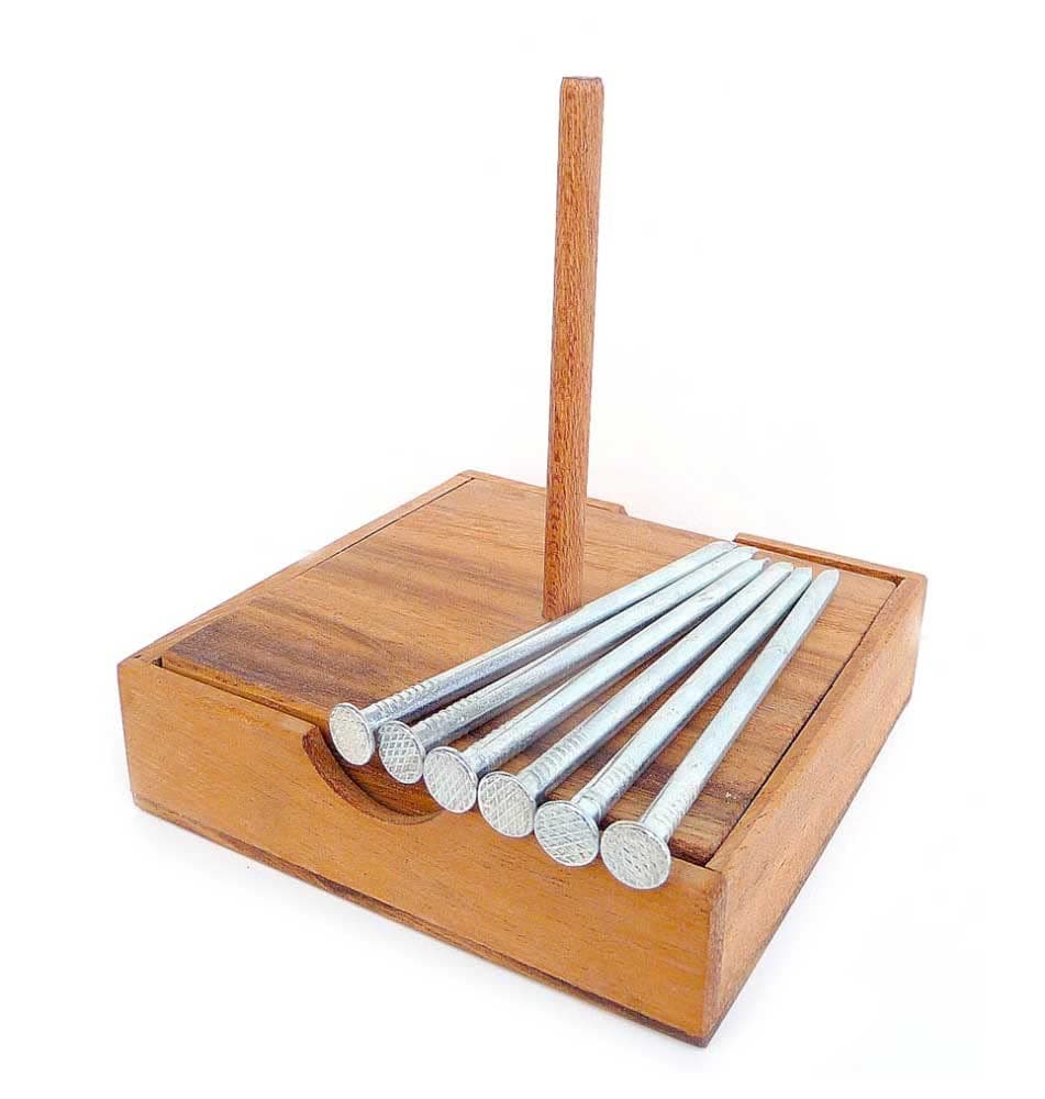 LOGICA GIOCHI Logica Puzzles, Art. Nails - Difficulty Incredible 5/5 Wooden and Metal Brain Teaser