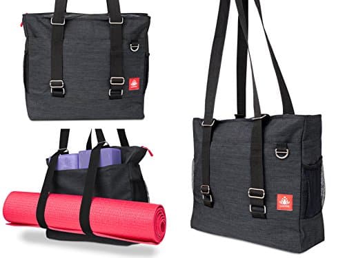 LUCKAYA Yoga Mat Bag/Tote Bag/Backpack: Multi Purpose Carryall Bag for Office,Yoga,Travel and Gym! Carry Your Mat of Any Size,Laptop and Gear in One Bag! …