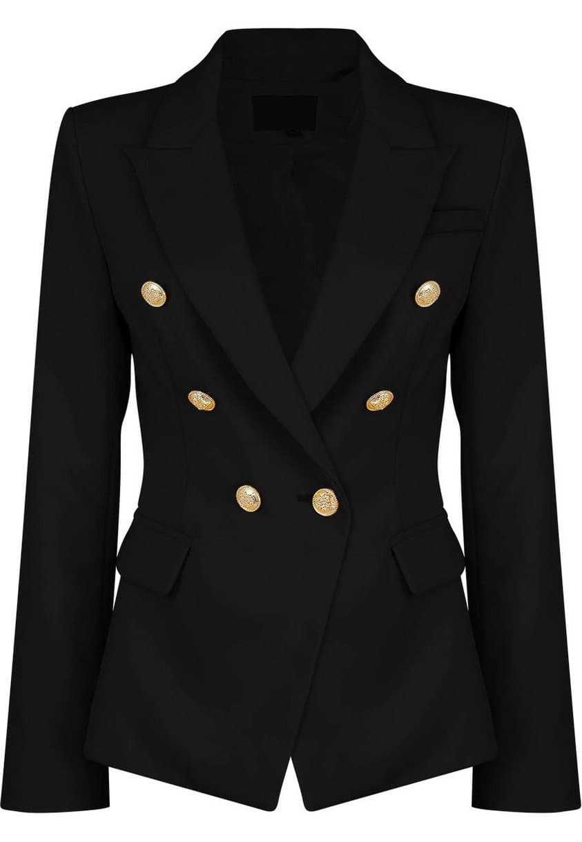 VIEMA MODAWomens Double Breasted Military Style Blazer Ladies Coat Jacket
