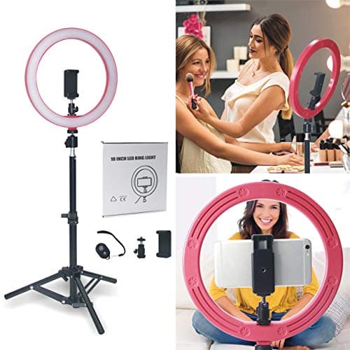 Ring Light with Tripod Stand & Cell Phone Holder for Live Stream/Makeup, UBeesize Mini Led Camera Ringlight for YouTube Video/Photography Compatible with iPhone Xs Max XR Android