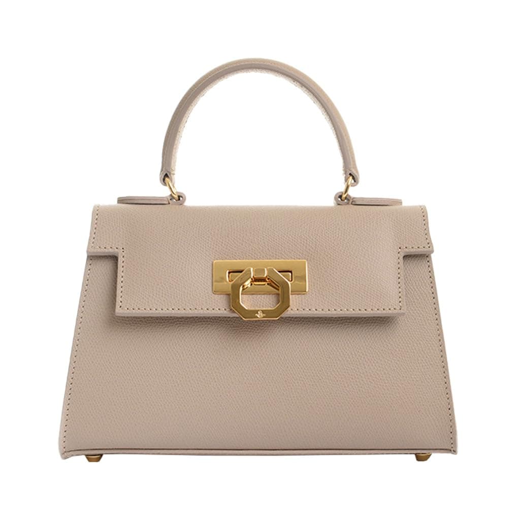 Carbotti Greta Leather Top Handle Bag Made in Italy