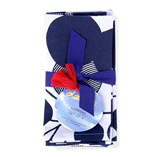 dandiSet of 4 Napkins, Eucalyptus, Mood Indigo