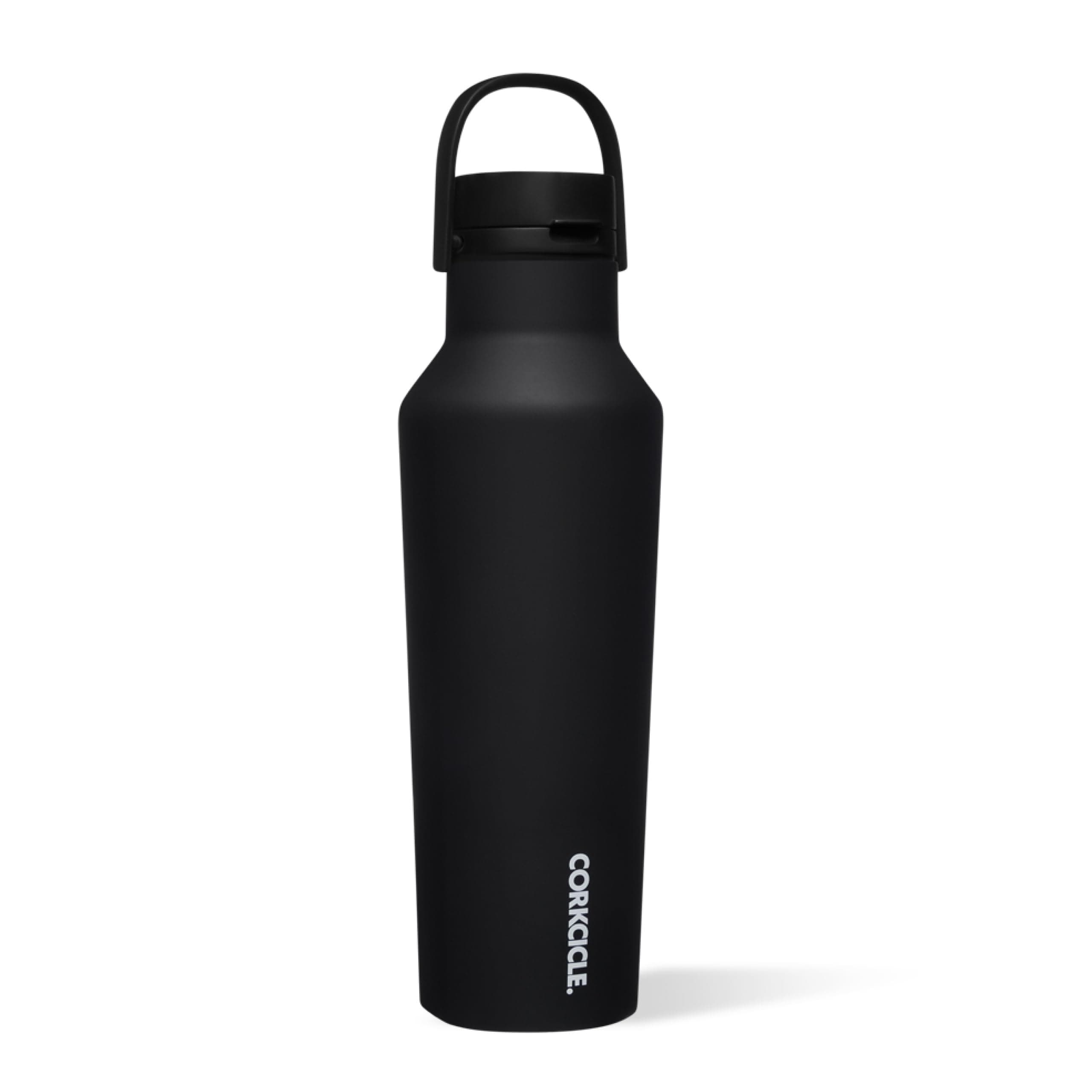 Insulated Canteen Travel Water Bottle, Triple Insulated Stainless Steel, Easy Grip Straw Mouth, Keeps Beverages Cold for 25 Hours or Warm for 12 Hours, 20oz, Matte Black