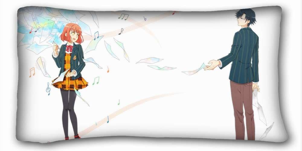 Soft Pillow Case Cover ( Anime Uta No Prince sama ) DIY Pillow Cover Size 20"X36" suitable for Full-bed PC-White-30314
