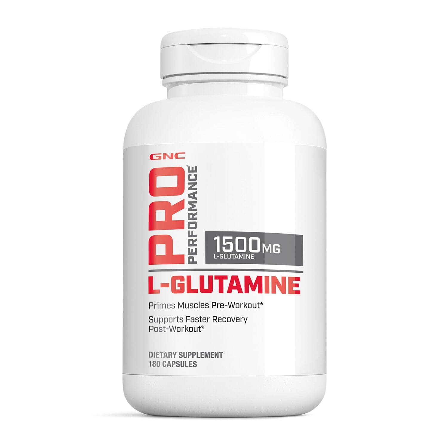 Pro Performance L-Glutamine 1500mg, Amino Acid Supplement, Supports Muscle Recovery & Function, Fuels Immune System, Plays Key Role in Protein Synthesis, Unflavored, Gluten Free, 180 Capsules