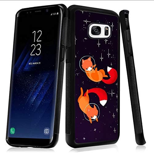 Samsung case for Samsung Galaxy S7 edge case Cute Little Fox Slim Soft and Hard Tire Shockproof Protective Phone Cover Case Slim Hybrid Shockproof Protective Case Anti-Scratch Cushion Bumper with Rein