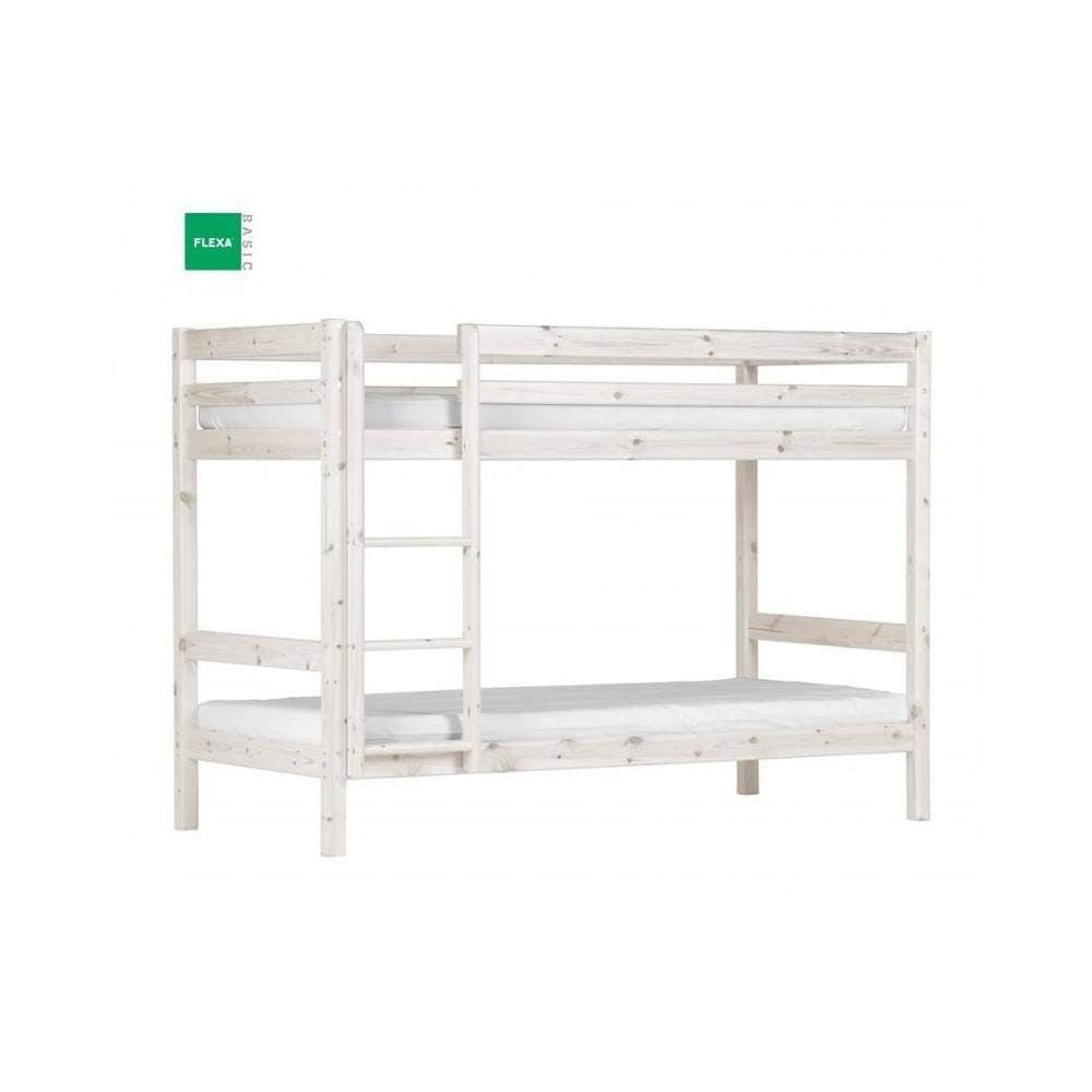 Flexa Bunk Bed Varnished Pine Bleached Size 90 x 200