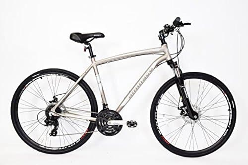 AMMACO MENS CS700 21" FRAME HYBRID BIKE LOCKOUT FORKS 24 SPEED 700C WHEEL BIKE ALLOY