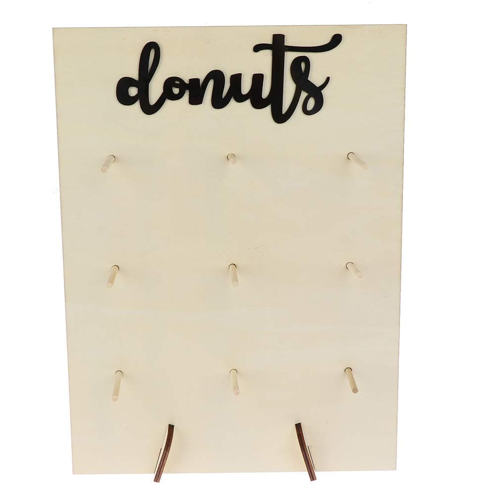 DIY Donuts Stands Board Wall Wooden Doughnuts Stands Display Holder Candy Sweet Cart Ferris Wheel Stand Dessert House with Feet for Gender Reveal Wedding Birthday Party Display Corner Decor