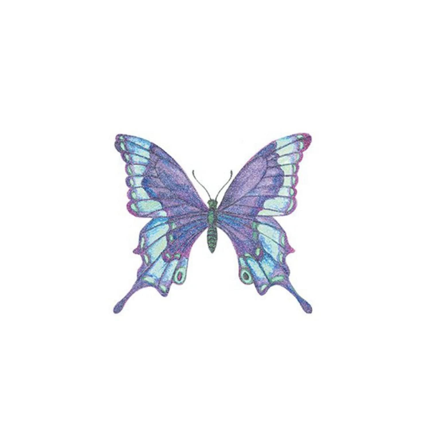 Sponsored Ad - Simply Inked Butterfly Tattoo Dessigns, Designer Tattoos for All (Glitter Shades of Blue Butterfly)