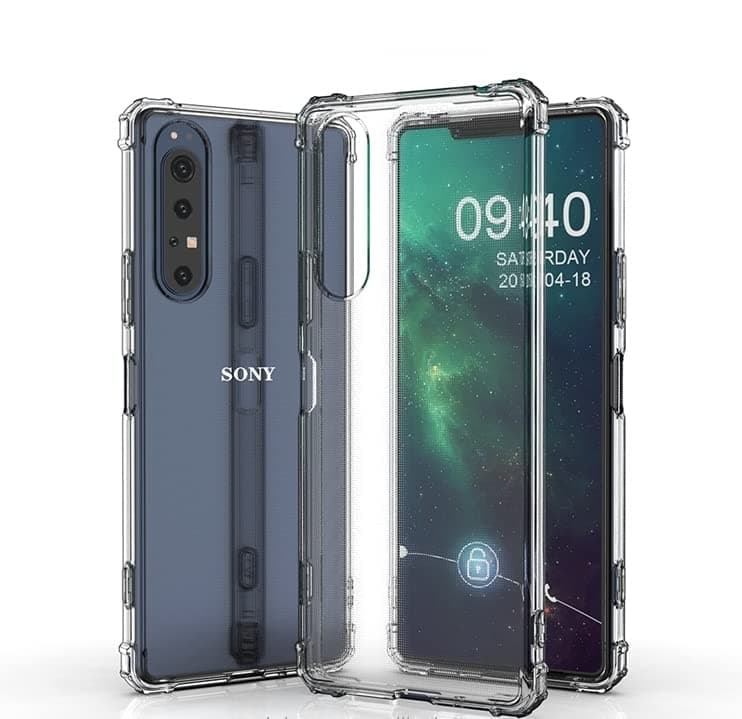 SkyTree Solid Shock Proof Bumper Hybrid Edge to Edge Protective Transparent Back Cover for Sony Xperia 1 II 6.5"