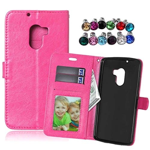 Bairry(TM) Lenovo Vibe K4 Note / A7010a48 Case, Soft TPU Cover with Flip Wallet Pouch Card Slots Premium PU Leather Magnet Closure Bumper Protective Ultra Slim Holster Shell (Pink)