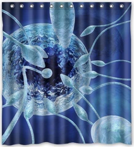 Generic Personalized Mobile sperm Semen spermatozoa and ova for Shower Curtain Bath Curtain 66 x72""