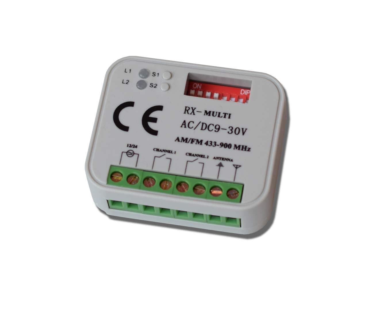 Universal radio receiver Schartec RX compatible with Sommer 4020 - Hörmann HSM 4 - Marantec 302 - Nice - Faac - Liftmaster - Ditec - V2 remote controls with 433 MHz and 868 MHz