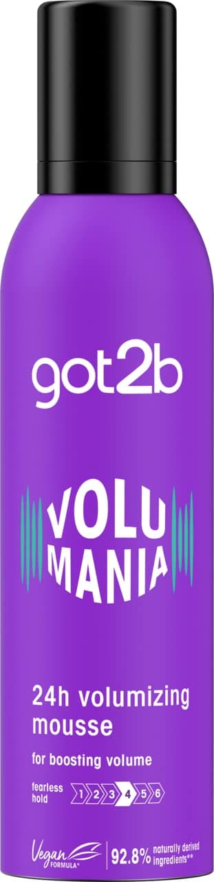 got2b Volumania 24h Volumising Mousse 250 ml, Hair Styling Mousse, Boosting Volume Hair Mousse, Fearless Hold, Vegan Formula