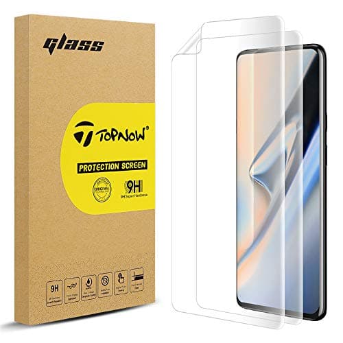 Topnow [2 Pack] Screen Protector for Oneplus 7 Pro, [Fingerprint Compatible] Flexible TPU Film HD Clear Anti-Scratch with Lifetime Replacement