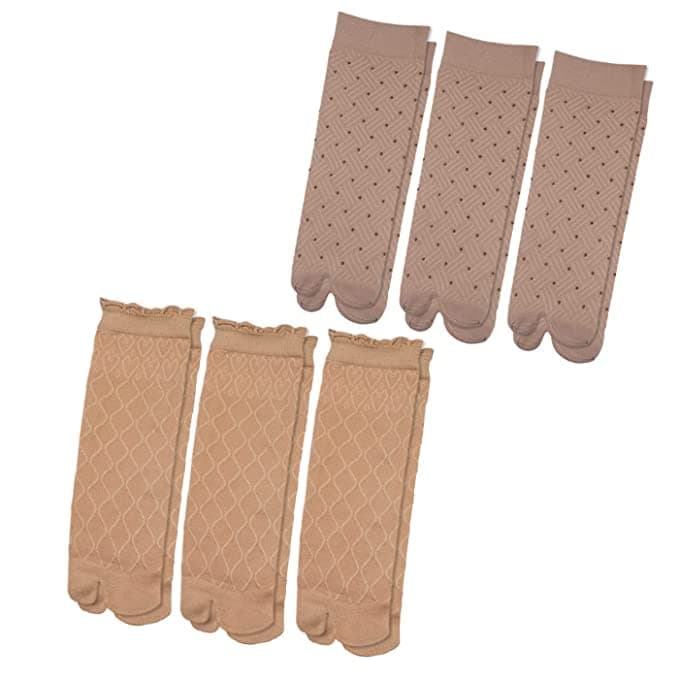 KAVIN Combo Of 6 Pair Summer Season Sun Protection Socks Ankle Length Transparent Cotton Socks For Girls And Women (Skin Colour)