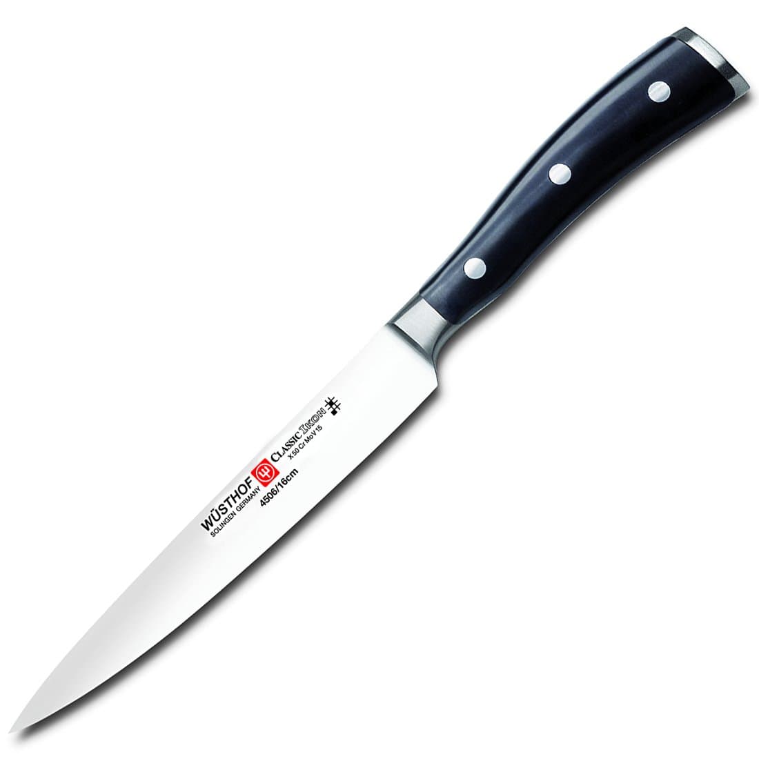 Wusthof Classic Ikon 6-inch Utility Knife Stainless & Black