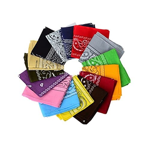 WML Bandanas Assorted Colors Pack - Dozen Cotton Cowboy Bandana Scarf Funny Party Hats