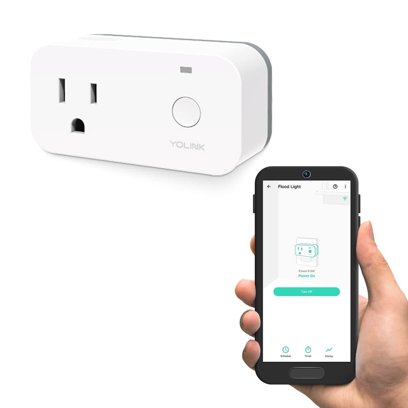 Smart Plug with Energy Monitoring, 1/4 Mile World's Longest Range Smart Home Mini Outlet Works with Alexa Google Assistant IFTTT Remote Control Home Appliances Anywhere, YoLink Hub Required