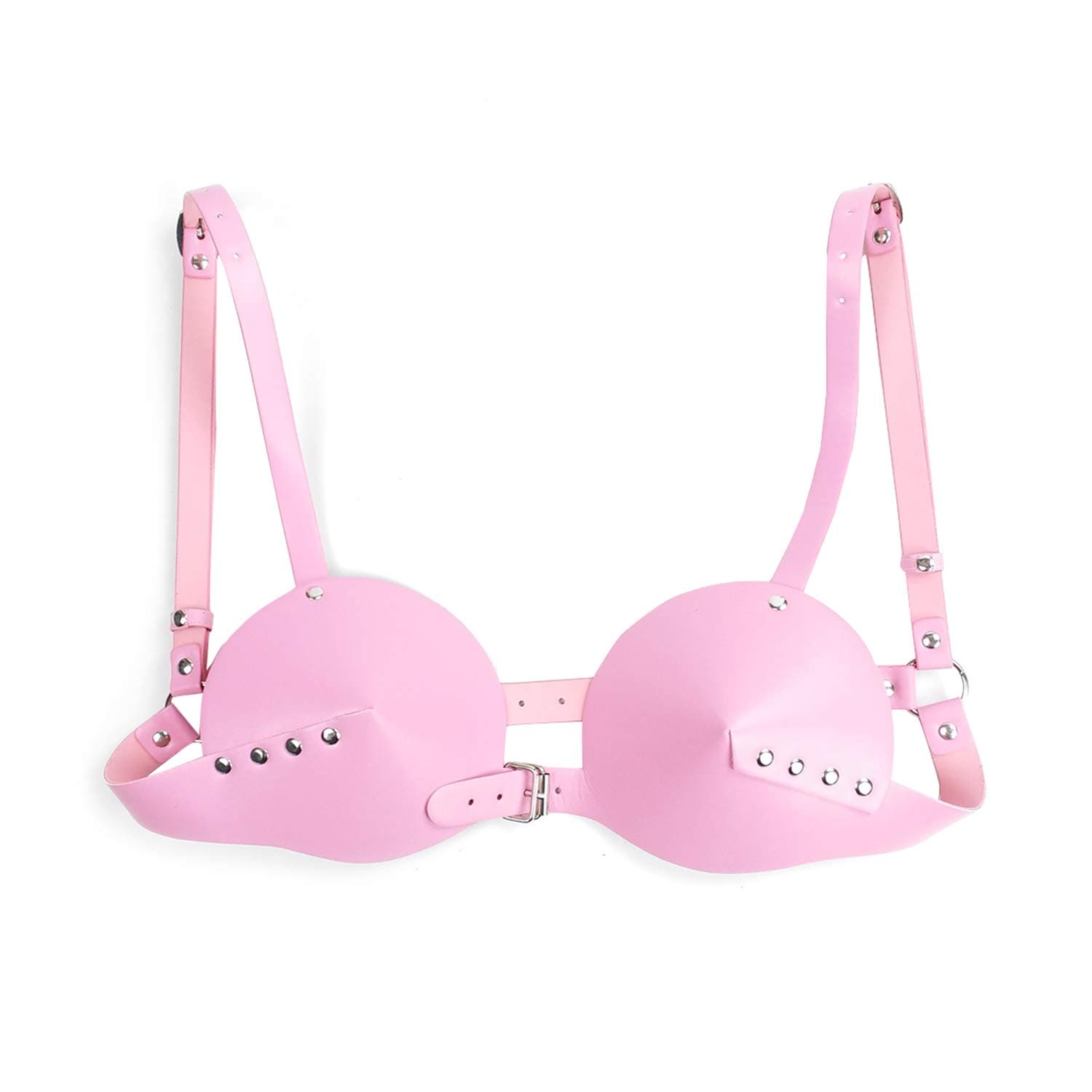 Women's Leather Bullet Cup Bra Body Harness Adjustable Brooch Buckle Punk Lingerie Bra Catwoman Costume