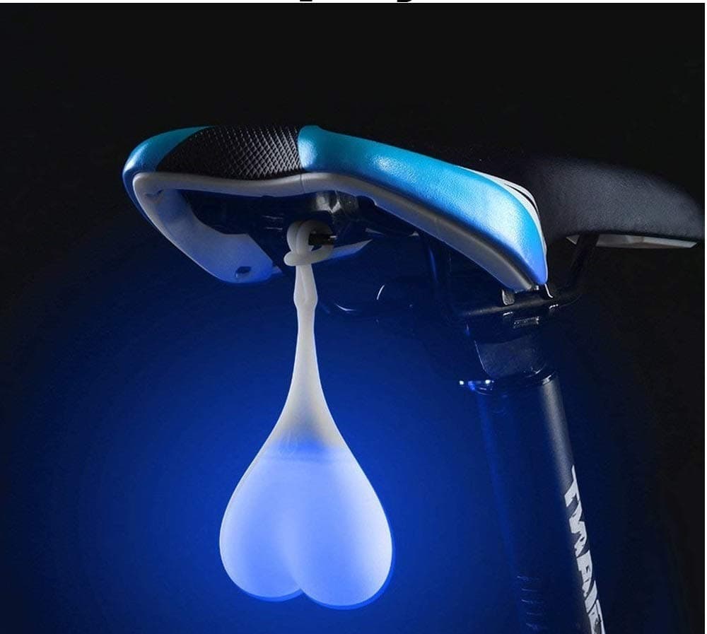zenuchi Bike Tail Heart Rear Light Waterproof Warning Taillight Bicycle LED Night Light (Blue)