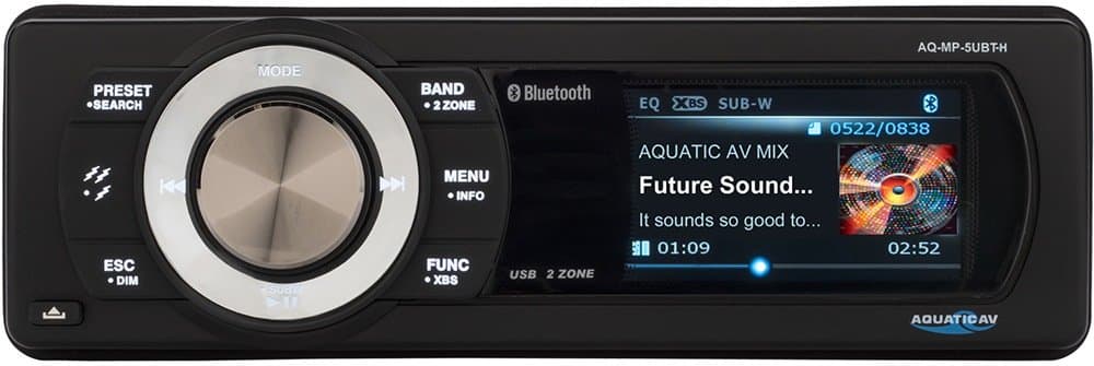 Aquatic AV AQ-MP-5UBT-H Digital Media Stereo Receiver Compatible with Harley Davidson 1998-2013 Motorcycles