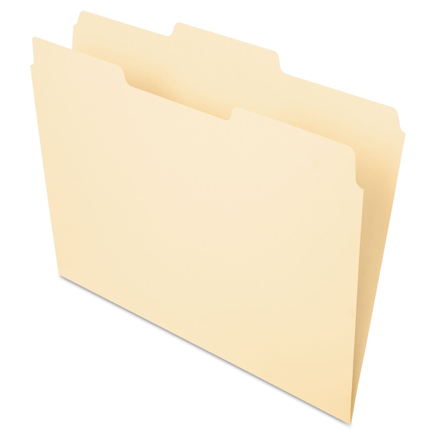 File Folders, Letter Size, Manila, 1/3 Cut, 100/BX (752 1/3-2)